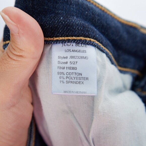 Judy Blue Jeans High Rise Boyfriend Fit Distressed Dark Wash Women's 27 - Picture 7 of 7